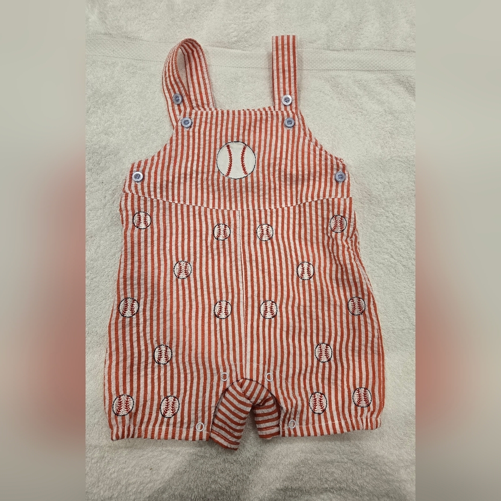 Nursery Rhyme Orange and White Playful Overalls